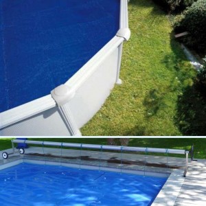 Copertura per piscina/COPERTURA PISCINA CON 180g/m² per bacino circa ∅ 400-420 cm 