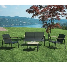 Coffee Set Salotto Tarquinia in Ferro e Textilene per Giardino