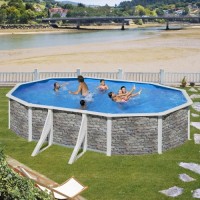 Corcega piscina fuori terra Gre 610 cm - 375 cm - h 132 cm