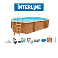 Piscina in Legno Bali ovale 840 cm - 490 cm - h 138 cm 