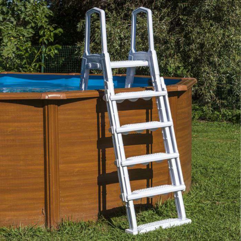 Scaletta piscine Gre 138 cm - 2 x 4 gradini - piattaforma - lato staccabile