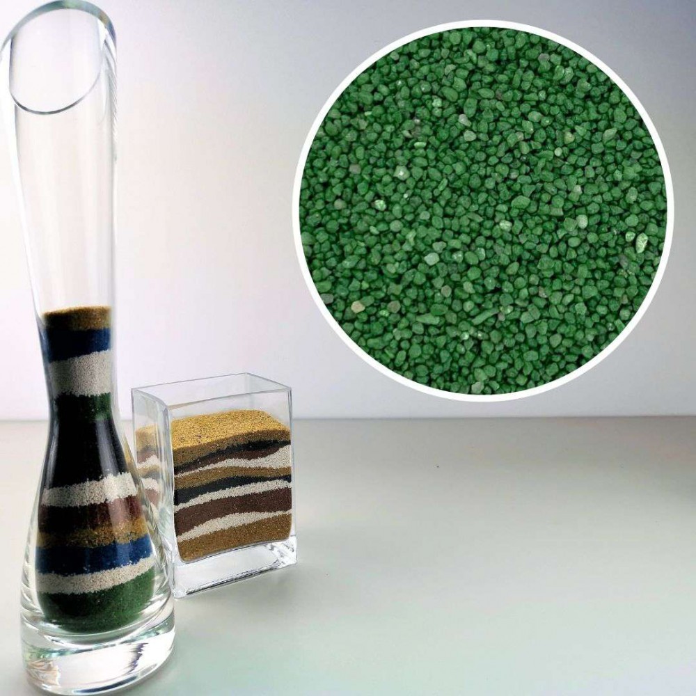 Sabbia decorativa verde 0,7/ 1,2 mm sacco da 1Kg