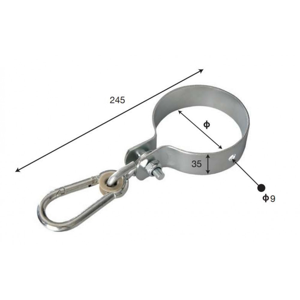 Kit collari altalena palo tondo 10 cm 