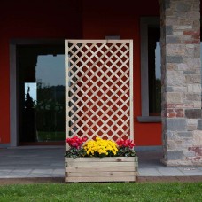 Fioriera con griglia composizione Orchidea in legno 90 cm x 44 cm x h 180 cm 