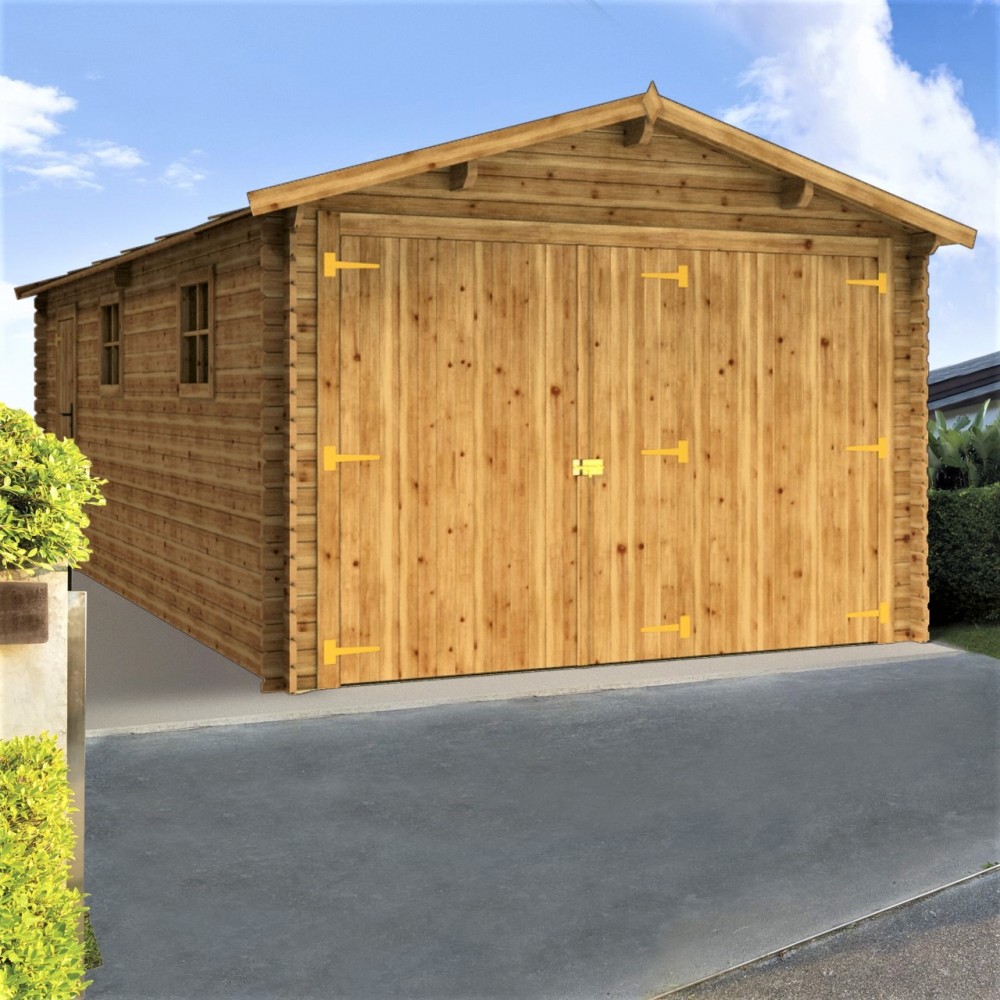 Garage in legno da giardino 350 cm x 600 cm - h 263 cm