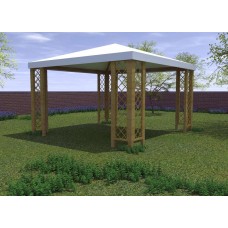 Gazebo in legno con grigliati Capri 304 x 304 cm h 270 cm