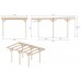 Pergola in legno non coperto Carport Eco 304 cm x 512 cm - h 233 cm