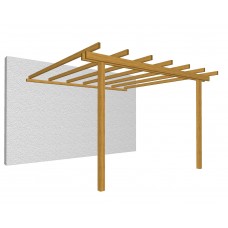 Pergola addossata in legno 400 cm x 300 cm - h 240 cm