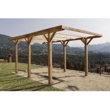 Pergola in legno non coperto Carport Eco 304 cm x 512 cm - h 233 cm