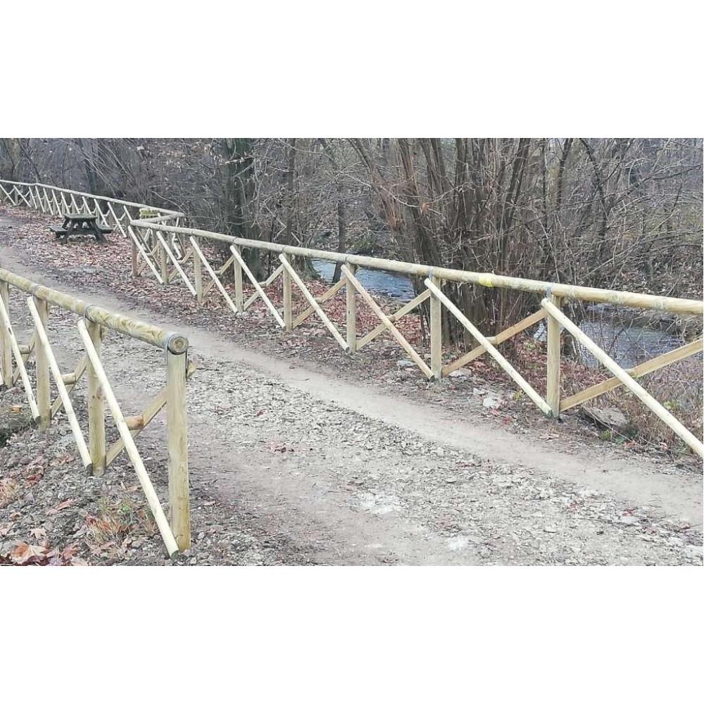 Recinzione croce di S. Andrea mezzo palo H 150 cm