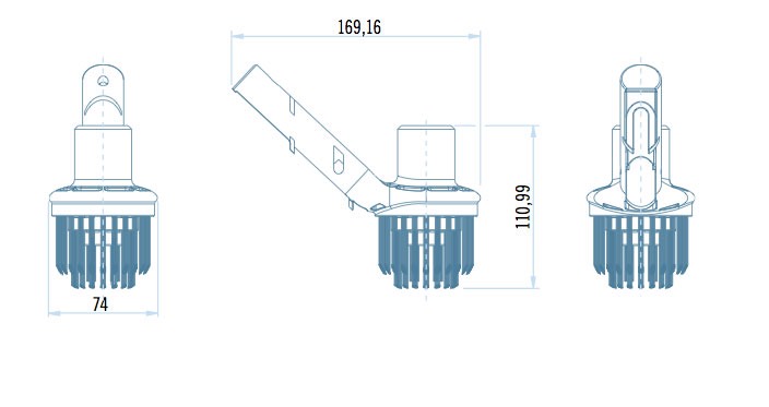 Spazzola per angoli con aspirazione Shark Astralpool dimensioni